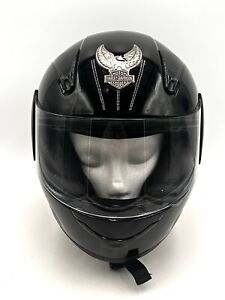Harley Davidson Full Face Black Helmet DOT NELL M 2000 Adult Size Medium Shield