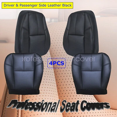 Cubierta de asiento delantera de cuero negra para Chevy Silverado Tahoe Yukon 1500 2007-2014 Foto 1 de 4