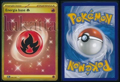 Carta Pokémon Energia base Fuoco - Ossidiana infuocata 230/197 Gold - Immagine 1 di 3