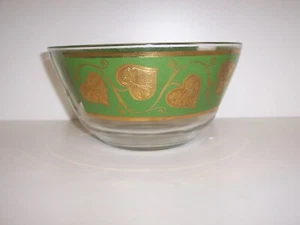 Culver Bucket Bowl Vintage Green MCM 22k Gold Mid Century Bar Punch Bowl - Picture 1 of 4