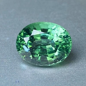 3.98 CT Dazzling Rare! Unheated 100% Natural Pleasant Apple Green Tourmaline! - Picture 1 of 8