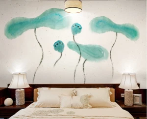 3D Green Lotus Leaf 46784NA Wallpaper Wall Murals Removable Wallpaper Fay - Picture 1 of 11