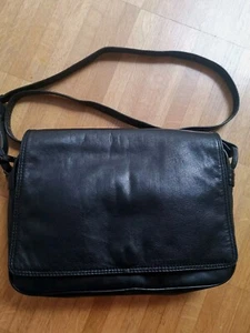 Zanon&Zaga, Leder Umhängetasche, Cross Body Bag, Vintage, Schwarz  - Bild 1 von 9