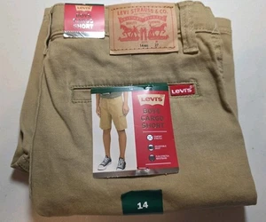 Levi's Boys Cargo Shorts Size 14 Reg Khaki Adjustable Waist Comfort Stretch-NWT - Picture 1 of 5
