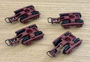 JOUEF lot 4 bogies Y25 brun avec essieux en métal bruni de wagon marchandises HO - Imagen 1 de 3