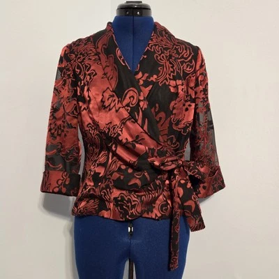 Blazer Alex Evenings Vintage Años 90 Negro y Rojo Transparente Talla SP Foto 1 de 4