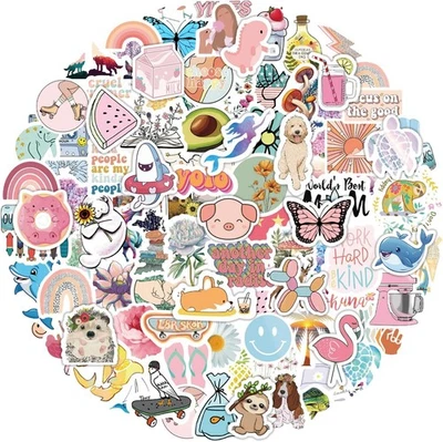 EOAOD 👉 200PCS Cute Water Bottle Stickers – Vinyl Waterproof Pack for Kids & Teens