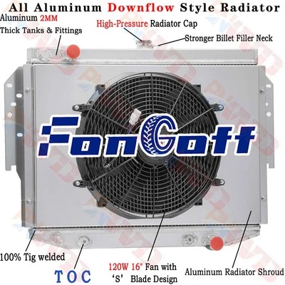 3 Row Radiator Shroud Fan For Dodge Aspen 1976-80/Chrysler Town Country 78-1981 - Image 1 of 4