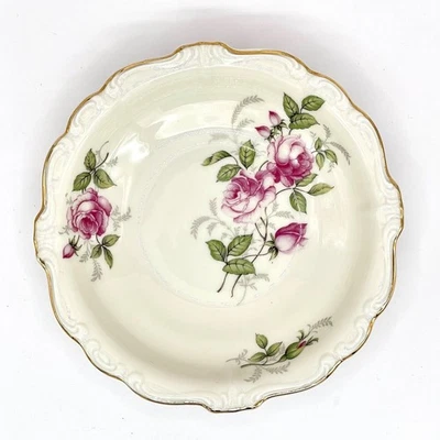 Rosenthal Pompadour Cortejo Pequeño Cuenco 5" Alemania Floral Borde Dorado De Colección Foto 1 de 4