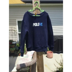Polo Ralph Lauren Girls Sweatshirt Size 8 Small Logo Minecraft Preppy Navy Blue - Picture 1 of 12