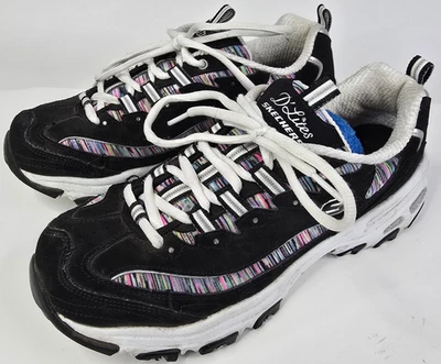 Tenis Skechers para mujer 10 D'Lites 10 negro brillante espuma viscoelástica Foto 1 de 4