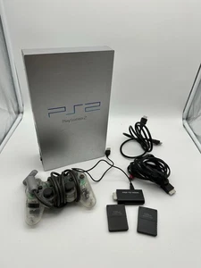 Sony Playstation 2 Konsole FAT Silber + Controller & Kabel PS2 (Zustand Okay) - Bild 1 von 12