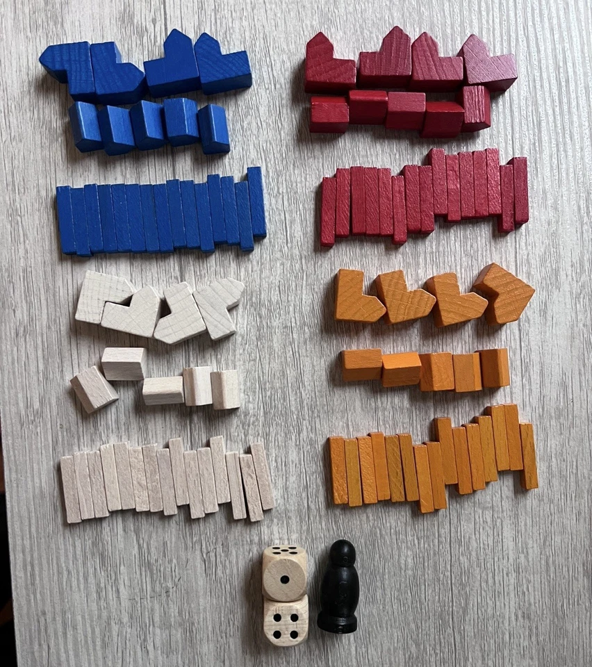 Juego Colonos de Catán Piezas de repuesto Asentamiento de madera Ciudad Carretera Dados Foto 1 de 1