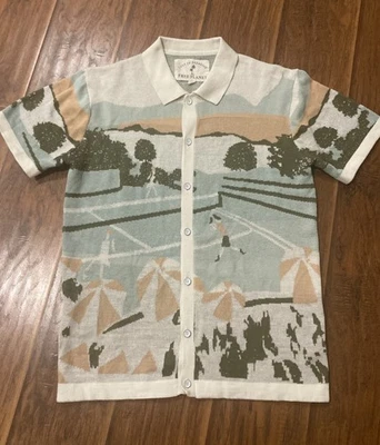Camisa Tejida Free Planet Lost in Paradise Hombre Pequeña Vacaciones Botón Manga Corta Foto 1 de 4