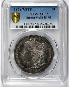 1878 7/8 TF Strong Morgan Dollar PCGS AU53 - Picture 1 of 2
