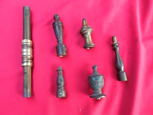 6 Vintage Brass Lamp Finials & Extensions - Accent Lamp Tops - Picture 1 of 3