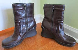 Aldo brown BUMPAH ankle boots size 39 wedge booties zipper - Picture 1 of 7