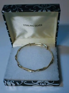 Cuff Bangle Bracelet Twisted Adjustable 925 Sterling Silver NEW - Picture 1 of 3