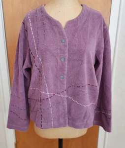 J JILL SOFT LIGHT PURPLE BUTTON DOWN SWEATER - SIZE M - Picture 1 of 4