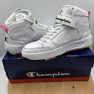 Champion Drome 19 Hi Women's Shoes Sneakers White Pink O. Yellow Size 11 - Picture 1 of 10