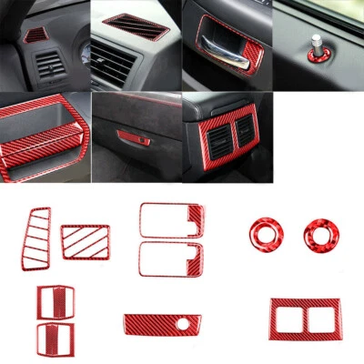 Kit de cubierta interior de fibra de carbono roja de 16 piezas para Dodge Challenger 2008-2014 Foto 1 de 4