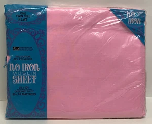 Nuevo con etiquetas Sábana Plana Doble Muselina Rosa Brillante Sin Hierro Sólida 50/50 Subvenciones Hogar - Imagen 1 de 5
