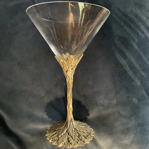 Grey Goose Vodka Martini Glas Zinn Stiel Metall Weinblatt Cocktail Kristall 7" - Bild 1 von 6