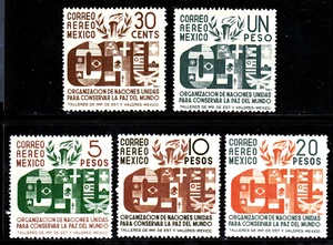 Messico 905-09*, edizione posta aerea ONU 1946, inutilizzata - Foto 1 di 1