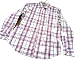 Calibrate Non-Iron Slim Fit Check Button Up Dress Shirt Mens 16 32/33 Red Gray - Picture 1 of 6