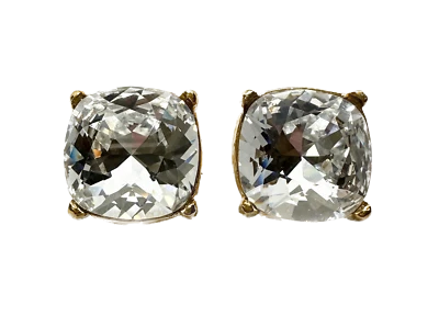 KENNETH JAY LANE, 12MM COLORED CRYSTAL CLIP OR PIERCED EARRINGS - Image 1 of 4