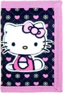 Billetera triple Hello Kitty negra rosa - Imagen 1 de 4