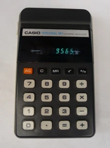 RETRO CASIO PERSONAL M-1 ELECTRONIC CALCULATOR 8-DIGIT GREEN LCD DISPLAY 1970s - Bild 1 von 7