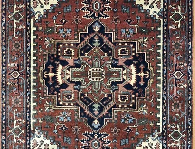 Intrincado indio - alfombra tribal vintage - alfombra nómada - 4 x 5,11 pies Foto 1 de 4