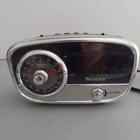 Westclox Retro Design-  AM/FM Radio Alarm Clock w/3.5mm jack-Model 80193 Cover