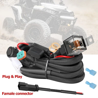 LED Work Light Bar Wiring Harness Kit W/DT Connector 40A Relay Fuse CAR Boat 12V - Image 1 of 4