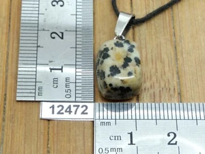 Pendentif JASPE DALMATIEN + cordon reglable mineraux pierre roulée reiki bijou - Imagen 1 de 1