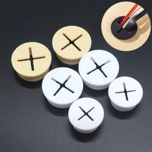 Furniture Hole Rubber Cable Hole Cover Round Wire Tidy Grommet Decorative Cover - Picture 1 of 21