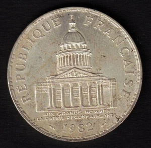 FRANCIA MONEDA 100 FRANCOS 1982 PHANTEON - PLATA - Picture 1 of 2