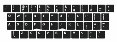 Tastaturaufkleber Englisch (QWERTY)-USA, für Windows Desktop- o.Notebooktastatur - Bild 1 von 2