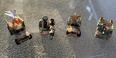 Lote 4 Galoob, Micro Máquinas,Vehículos Militares Jeep Tanque Cohete Motocicleta 1987 Foto 1 de 4
