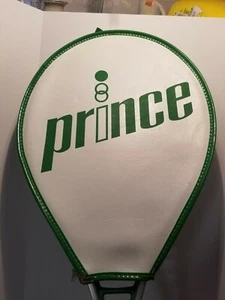 Vintage 80's Prince Aluminum Tennis Racket Racquet 4 1/2 Green & White Cover VTG - Picture 1 of 9
