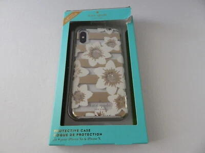Kate Spade Hardshell Protective Case For iPhone XS iPhone X Clear/Gold/Floral Foto 1 de 4