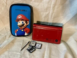 Nintendo DSi XL Red Mario 25th Anniversary Edition with Case & Games, No Charger - Picture 1 of 20