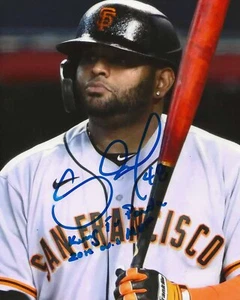 Foto firmada 8x10 de los Gigantes de San Francisco WS MVP Pablo Sandoval certificado de autenticidad 2 - Imagen 1 de 1