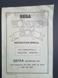 Original VINTAGE Sega Wonder Boy Manual de Instrucciones Juego Arcade - Imagen 1 de 5