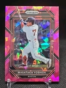 2023 Panini Prizm Masataka Yoshida PINK CRACKED ICE ROOKIE PRIZM - Picture 1 of 2