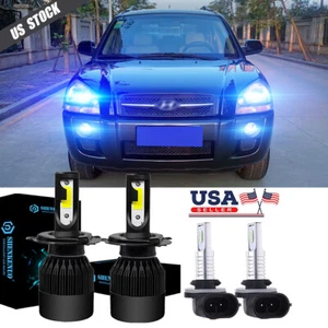 For 2005-2009 Hyundai Tucson Combo 9003 H4 880 LED Headlight Fog Light 4PC Bulbs - Picture 1 of 12