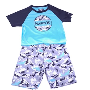 Hurley Boys 6 Blue Camouflage Active Shorts Set UPF 50+ 4056 - Picture 1 of 7