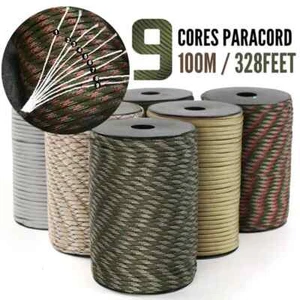 Military Paracord 9 Strand 4mm 650LB 50m 100M Tactical Survival Camping Rope - Picture 1 of 14