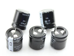 New Qty 5 PANASONIC 4700uF 25V Capacitor Aluminum Electrolytic SNAP IN - Picture 1 of 6